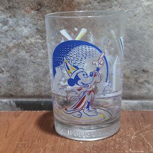 Mickey Mouse and Epcot Collectible Souvenir Glass McDonalds 25th Anniversary Wal